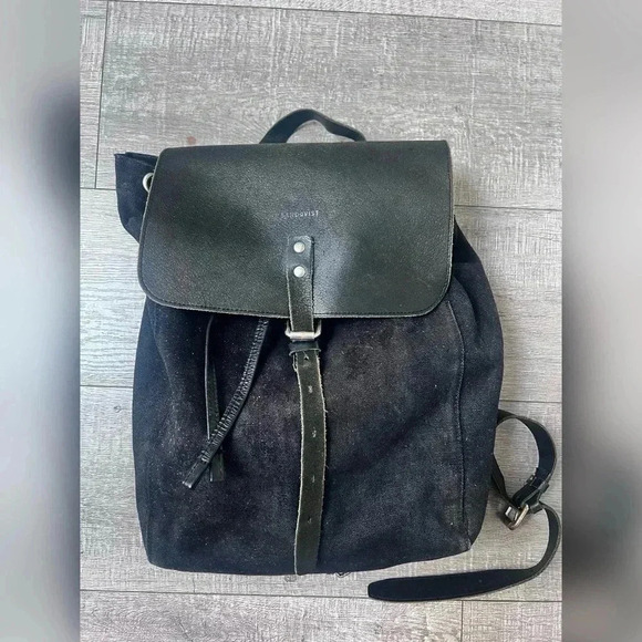 Sandqvist Handbags - Sandqvist Alva Black with Black Leather BACKPACK